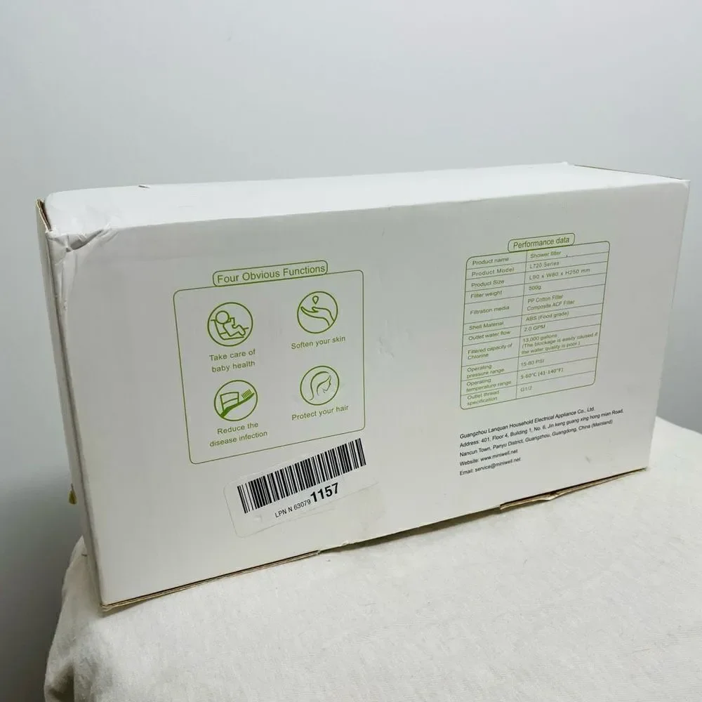 Miniwell Chlorine Removal Shower Filter White NWT New in Box Bath Water‎